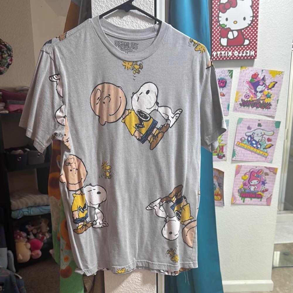Peanuts Gray and Yellow Kids Tee